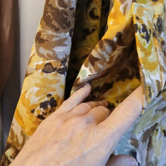 Nwt Floral Roses Twill Denim Full zip up Jacket Coat womens M Mint Brown Mustard - Picture 6 of 12